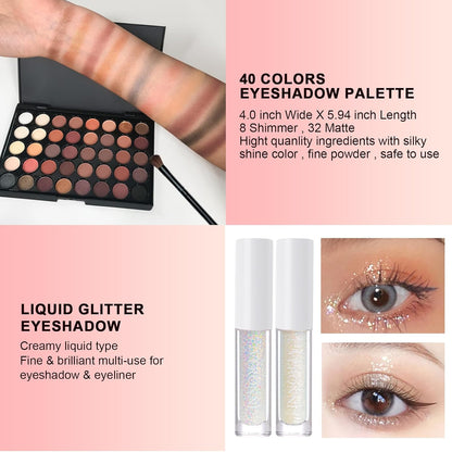 Makeup Set,All in One Makeup Kit for Women Full Kit,Multipurpose Women'S Makeup Sets,Beginners and Professionals Alike,Easy to Carry (Kit 011 (22Pcs))