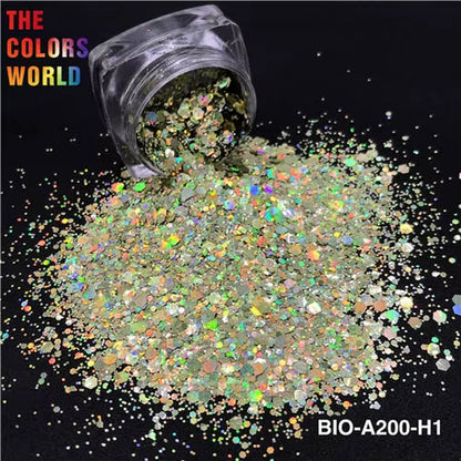 TCT-867 Organic Biodegradable for Cosmetics Non-Toxic Chunky Glitter Nail Art Makeup Body and Hair Crafts Face and Body Painting