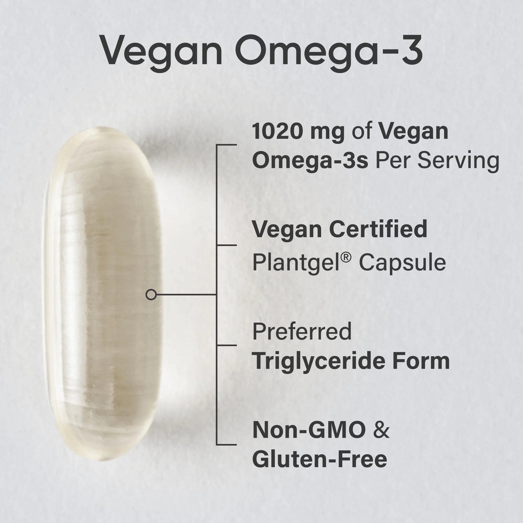 ® Highest Levels of Vegan Omega 3 DHA & EPA Softgel Fatty Acids (Carrageenan Free)