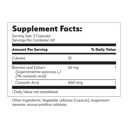 Sugar Solve 24/7 Dietary Supplements, 120 Count with Banaba Leaf Extract