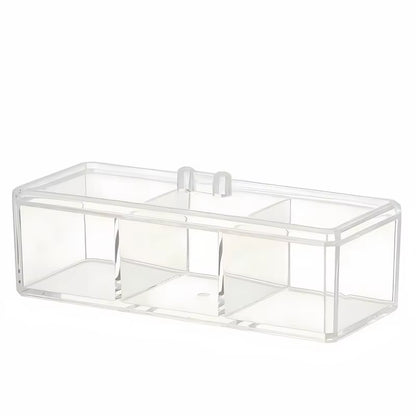 1Pc Cosmetics Storage Box, Minimalist Clear 3 Grids Cosmetics Container for Home, for Bathroom Collection, Bedroom Collection,