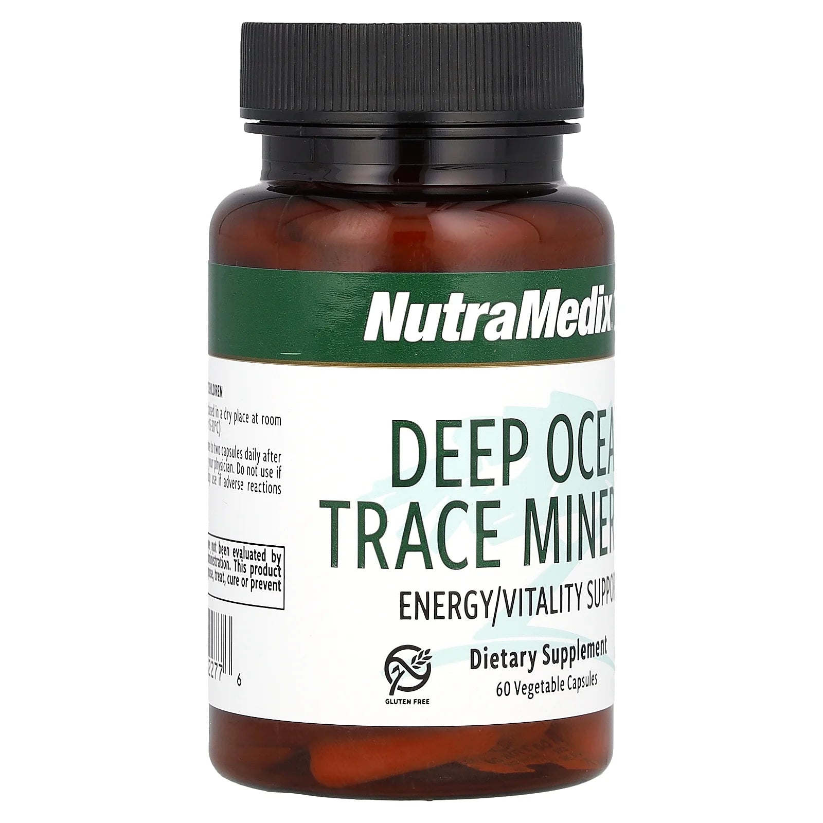 Deep Ocean Trace Minerals, Energy/Vitality Support, 60 Vegetable Capsules (500 Mg per Capsule)