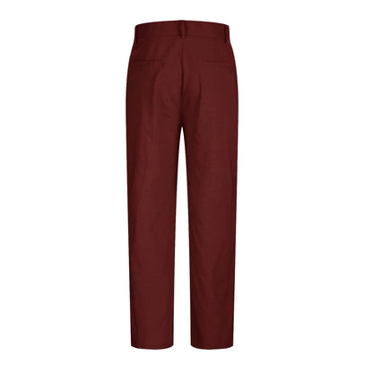 Cotton Linen Pants for Men Pleated Front Trouser Straight Leg Suit Trousers Solid Color Office Trouser Lightweight Linen Pant