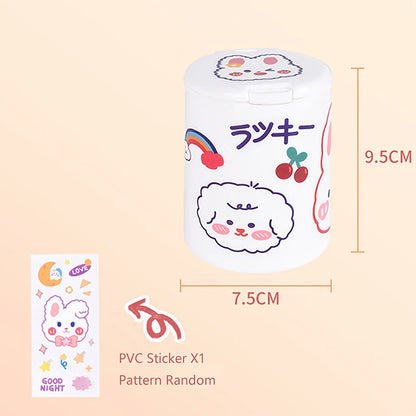 Kawaii Cartoon Desk Organizer Box Button Cosmetics Storage Box with Lid Mini Jewelry Organizer Cosmetics Makeup Container