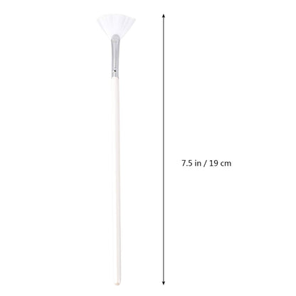 Fan 3Pcs Facial Soft Facial Mask Applicator Mask Long Handle Fan Shape Mask Diy Soft Makeup Cosmetic Tools for Peel Mask Makeup Facial Brush