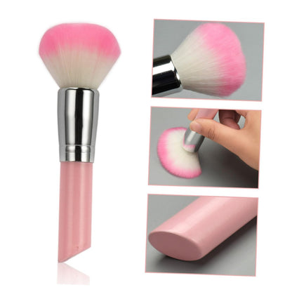 1Pc Portable Makeup Brush Multi-Function Blusher Brush Fluffy Nylon Fiber for Cheek Highlighter