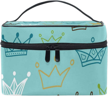 Makeup Train Cases Crowns Travel Cosmetic Bag Portable Artist Storage Bag Organizer for Womens