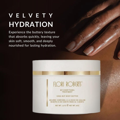 Shea Nut Body Butter, Premium Moisturizer for Rough Dry Skin, Nourishing Body Cream for Women of Color or Darker Skin Tones, 8 Oz