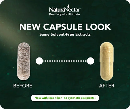 Bee Propolis Ultimate Vegetable Capsules Daily Dietary Supplements, 60 Count