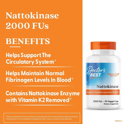 Doctor'S Best Nattokinase, 2,000 Fus, Veggie Caps, Dietary Supplements