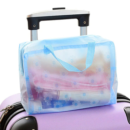 5Pcs Transparent Toiletry Packaging Travel Cosmetic Bag Waterproof Travel Bagtoiletry Bag Portable Travel Business Beachbag