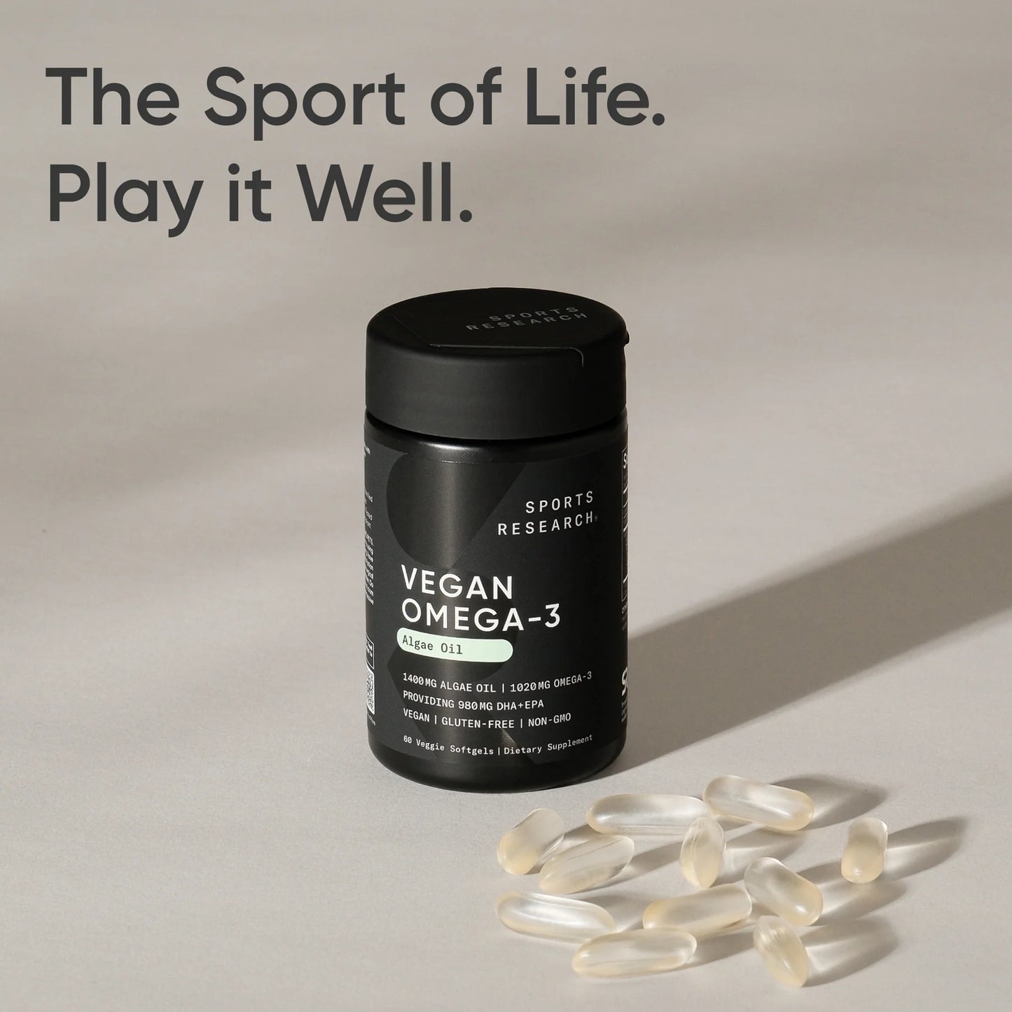 ® Highest Levels of Vegan Omega 3 DHA & EPA Softgel Fatty Acids (Carrageenan Free)