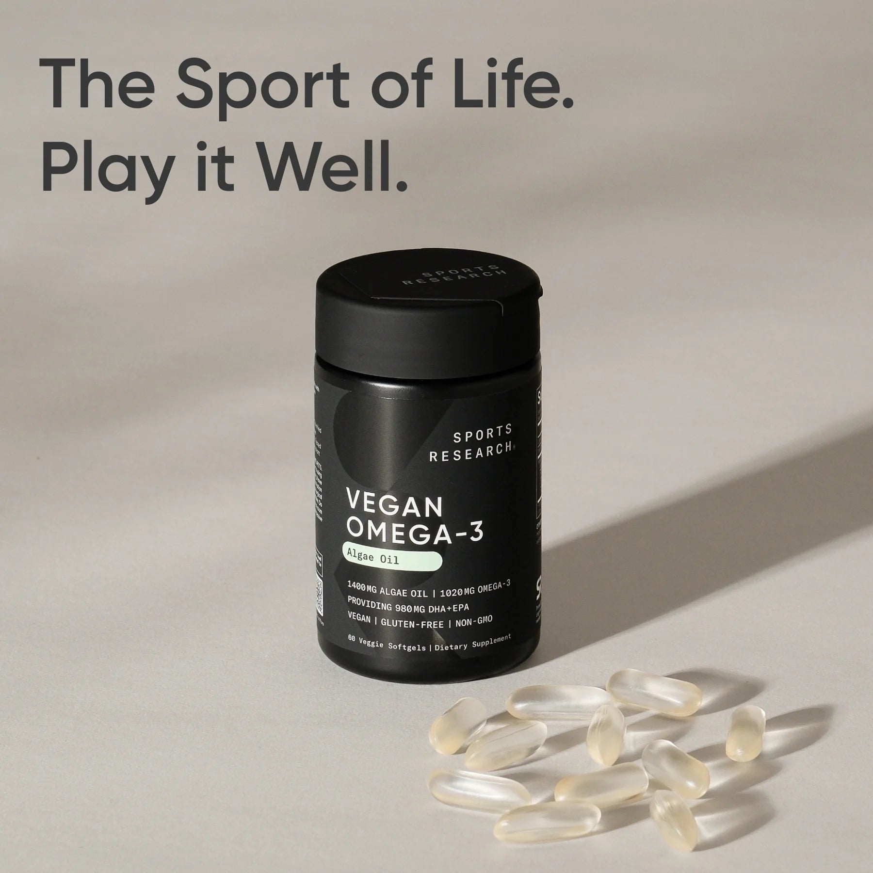 ® Highest Levels of Vegan Omega 3 DHA & EPA Softgel Fatty Acids (Carrageenan Free)