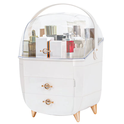 Makeup Organizer for Vanity, Portable Skincare Organizers with Lid and Drawers, Makeup Storage & Cosmetic Display Case for Count