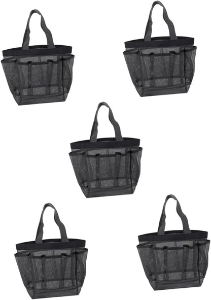 Fishing Gear 5Pcs Storage Mesh Bag Tote Bag Playset Mesh Cosmetic Bag Hanging Bag Beach Sand Bag Organizer Toiletry Bag Multi-Function Makeup Bag Makeup Container Dog Net