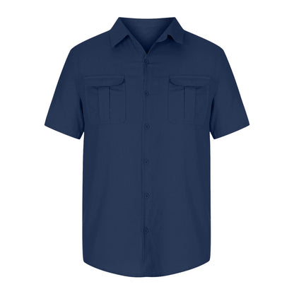 Mens T Shirts Casual Men'S Fashion Vacation Solid Color Cotton Linen Double Pocket Casual Shirts Short Sleeves Mens Western Shirts Mens Shirts Slim Fit Tank Tops Men Navy,Xl